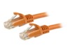 StarTech.com 3m CAT6 Cable - Orange Snagless CAT 6 Wire - 100W RJ45 UTP 650MHz Category 6 Network Patch Cord UL/TIA (N6PATC3MOR) CAT 6 Ikke afskærmet parsnoet (UTP) 3m Patchkabel Orange