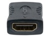 Manhattan HDMI Coupler, 4K@60Hz (Premium High Speed), Female to Female, Straight Connection, Black, Ultra HD 4k x 2k, Fully Shielded, Gold Plated Contacts, Lifetime Warranty, Polybag HDMI-kobling