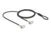 Navilock Dual Laptop Security Cable with Key Lock for two Kensington slots 3 x 7 mm