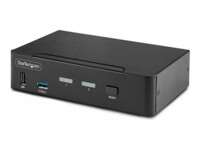StarTech.com 2-Port DisplayPort KVM , 8K 60Hz / 4K 144Hz, Single Display, DP 1.4, 2x USB 3.0 Ports, 4x USB 2.0 HID Ports, Push-Button & Hotkey ing, TAA Compliant - OS Independent, Metal Housing (D86A2-2-PORT-8K-KVM) KVM / audio / USB switch Desktop