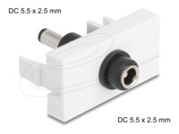 Delock Easy 45 Module DC 5.5 x 2.5 mm female to DC 5.5 x 2.5 mm male white