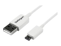 StarTech.com 3.3 ft. (1 m) USB to Micro USB Cable - USB 2.0 A to Micro B - White - Micro USB Cable (USBPAUB1MW) USB-kabel 1m Hvid