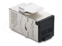 Delock CAT 6a Afskærmet Nøglestensmodul Sort Hvid Sølv