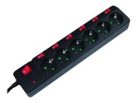 LogiLink Stikdåse 6-stik 16A Sort 1.5m