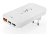 Hama Fast Charger Adapter 65Watt 1xUSB-A 2.0 2xUSB-C