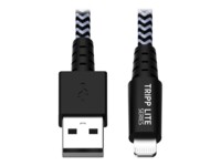 Eaton Tripp Lite Series Heavy-Duty USB-A to Lightning Sync/Charge Cable, MFi Certified - M/M, USB 2.0, 6 ft. (1.83 m) Lightning-kabel 1.8m Sort Hvid