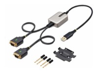 StarTech.com 2ft (60cm) 2-Port USB to Serial Adapter Cable, Interchangeable DB9 Screws/Nuts, COM Retention, USB-A to DB9 RS232, FTDI, Level-4 ESD Protection, Windows/macOS/ChromeOS/Linux - Rugged TPE Construction (2P1FFC-USB-SERIAL) USB / serielkabel 60cm