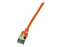 LogiLink Ultraflex SlimLine CAT 6a Shielded PIMF Patchkabel Orange RAL 2003
