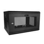 StarTech.com 2 Post 6U 19' Wall Mount Network Cabinet Deep - Locking Vented IT Data Equipment/ Rack Enclosure w/Shelf/Hook&Loop Stativindelukkekabinet Sort