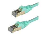StarTech.com 2 m CAT6a Cable - 10 Category 6a Shielded Snagless RJ45 100W Patch Cord - 10GbE Aqua UL/TIA Certified CAT 6a Afskærmet parsnoet (STP) 2m Patchkabel Akvamarin