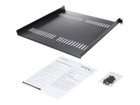 StarTech.com 1U Vented Server Rack Cabinet Shelf - Fixed 16' Deep Cantilever Rackmount Tray for 19' Data/AV/Network Enclosure w/Cage Nuts Rackhylde Sort