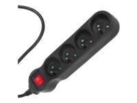Maclean MCE181 Stikdåse 4-stik Sort 3m