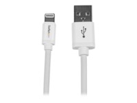 StarTech.com 2m (6ft) Long White Apple 8-pin Lightning Connector to USB Cable for iPhone / iPod / iPad - Charge and Sync Cable (USBLT2MW) Lightning-kabel 2m Hvid