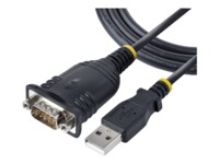 StarTech.com 3ft (1m) USB to Serial Cable, DB9 Male RS232 to USB Converter, USB to Serial Adapter for PLC/Printer/Scanner/Network Switches, USB to COM Port Adapter - Prolific IC, Automatic Handshake, Windows/macOS (1P3FP-USB-SERIAL) Serielt kabel 1m Sort