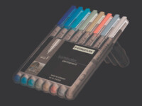 STAEDTLER Lumocolor Fiberspidspen Sort Blå Brun Grøn Orange Lilla Rød Gul