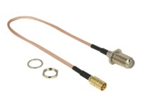 DeLOCK Antennekabel Koaksial 25cm Brun Gennemsigtig Brun Transparent