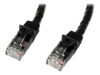 StarTech.com 5m CAT6 Cable - Black Snagless CAT 6 Wire - 100W RJ45 UTP 650MHz Category 6 Network Patch Cord UL/TIA (N6PATC5MBK) CAT 6 Ikke afskærmet parsnoet (UTP) 5m Patchkabel Sort