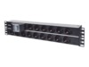 Intellinet 19' 2U Rackmount 15-Way Power Strip - German Type', With Double Air , 3m Power Cord (Euro 2-pin plug) Stikdåse 15-stik 16A Sort 3m