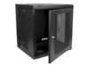 StarTech.com 12U 19' Wall Mount Network Cabinet - 20' Deep Hinged Locking IT Data Enclosure - Flexible Vented Rack w/Shelf - Depth Stativindelukkekabinet Sort
