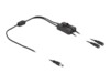 DeLOCK Strøm DC jackstik 5,5 mm (ID: 2,1 mm) (male) - Strøm DC jackstik 5,5 mm (ID: 2,1 mm) (female) Sort 1m Strøm-splitter