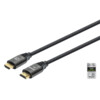 Manhattan HDMI Cable with Ethernet, 8K@60Hz (Ultra High Speed), 3m (Braided), Male to Male, Black, 4K@120Hz, Ultra HD 4k x 2k, Fully Shielded, Gold Plated Contacts, Lifetime Warranty, Polybag HDMI-kabel med Ethernet 3m Sort
