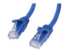 StarTech.com 5m CAT6 Cable - Blue Snagless CAT 6 Wire - 100W RJ45 UTP 650MHz Category 6 Network Patch Cord UL/TIA (N6PATC5MBL) CAT 6 Ikke afskærmet parsnoet (UTP) 5m Patchkabel Blå