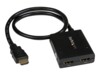 StarTech.com 4K HDMI Splitter 1 In 2 Out - 4K 30Hz HDMI 1.4 2 Port Video Splitter Box - high speed HDMI cable, USB power cable - Black (ST122HD4KU) Video-/audiosplitter HDMI