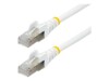 StarTech.com 10m CAT6a Cable - White - Low Smoke Zero Halogen (LSZH) - 10GbE 500MHz 100W ++ Snagless RJ-45 w/Strain Reliefs S/FTP Network Patch Cord CAT 6a S/FTP 10m Patchkabel Hvid