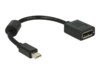 Delock DisplayPort adapter 21cm Sort