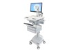 Ergotron StyleView Vogn med hjul LCD-display/tastatur/mus/CPU/notebook/stregkodescanner Op til 24'