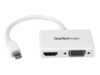 StarTech.com Mini DisplayPort to HDMI and VGA Adapter - Mini DisplayPort Multiport Hub for Your HDMI or VGA Monitor / Display (MDP2HDVGAW) Video transformer