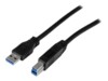 StarTech.com 2m 6 ft Certified SuperSpeed USB 3.0 A to B Cable Cord - USB 3 Cable - 1x USB 3.0 A (M), 1x USB 3.0 B (M) - 2 meter, Black (USB3CAB2M) USB-kabel 2m Sort