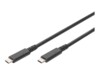 DIGITUS Thunderbolt 3 / USB 2.0 / USB 3.0 / USB 3.1 USB Type-C kabel 80cm Sort
