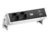Bachmann DESK 2 Stikdåse 2-stik 16A Sort Hvid 20cm