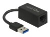 Delock Adapter SuperSpeed USB (USB 3.2 Gen 1) with USB Type-A male > Gigabit LAN 10/100/1000 Mbps compact black