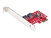 StarTech.com SATA PCIe Card, 2 Port PCIe SATA Expansion card, 6Gbps SATA Card, Full/Low Profile, PCI Express to SATA Adapter, ASM1061 Non-Raid SATA Controller Card - PCIe to SATA Converter (2P6G-PCIE-SATA-CARD) Lagringskontrol