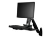 StarTech.com Wall Mount Workstation, Articulating Full Motion Standing Desk with Ergonomic Height Adjustable Monitor & Keyboard Tray Arm, Mouse & Scanner Holders, For Single VESA Display - Foldable Standing Desk (WALLSTS1) Monteringssæt Monitor 24'
