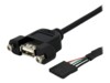 StarTech.com 3 ft Panel Mount USB A to Motherboard Header Cable F/F USB intern til ekstern kabel 90cm Sort