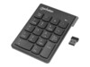 Manhattan Numeric Keypad, Wireless, USB, Windows or Mac, 18 full size keys, Black Tastatur Membran Trådløs