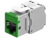 Keystone Module RJ45 CAT 6A, STP, Slim, Green, Green, Green
