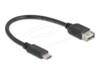 Delock USB Type-C kabel 20cm Sort