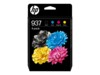 HP 937 4-Pack CMYK(4) Original Sort, Cyan, Magenta, Gul 1250 sider Blæk