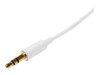 StarTech.com 2m White Slim 3.5mm Stereo Audio Cable - 3.5mm Audio Aux Stereo - Male to Male Headphone Cable - 2x 3.5mm Mini Jack (M) White (MU2MMMSWH) Audiokabel 2m Hvid
