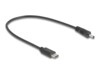 DeLOCK 24 pin USB-C (male) - Strøm DC jackstik 3,0 mm (ID: 1,1 mm) (male) Sort 27cm Strømkabel