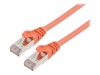 Prokord CAT 6a Kabel med afskærmning med folie og kobberfletning (SFTP 50cm Netværkskabel Orange