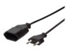 LogiLink Europlug (strøm CEE 7/16) (female) - Europlug (strøm CEE 7/16) (male) Sort 1m Forlængerkabel til strøm