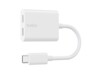 Belkin Connect Audio + Charge USB-C til USB-C hovedtelefon/opladningsadapter 14m Hvid