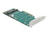 DeLOCK PCI Express x8 Card to 2 x internal NVMe M.2 Key M - Bifurcation Lagringskontrol