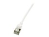 LogiLink Ultraflex SlimLine CAT 6a Shielded PIMF 0.3m Patchkabel Hvid RAL 9010