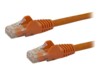 StarTech.com 50cm CAT6 Cable - Orange Snagless CAT 6 Wire - 100W RJ45 UTP 650MHz Category 6 Network Patch Cord UL/TIA (N6PATC50CMOR) CAT 6 Ikke afskærmet parsnoet (UTP) 50cm Netværkskabel Orange